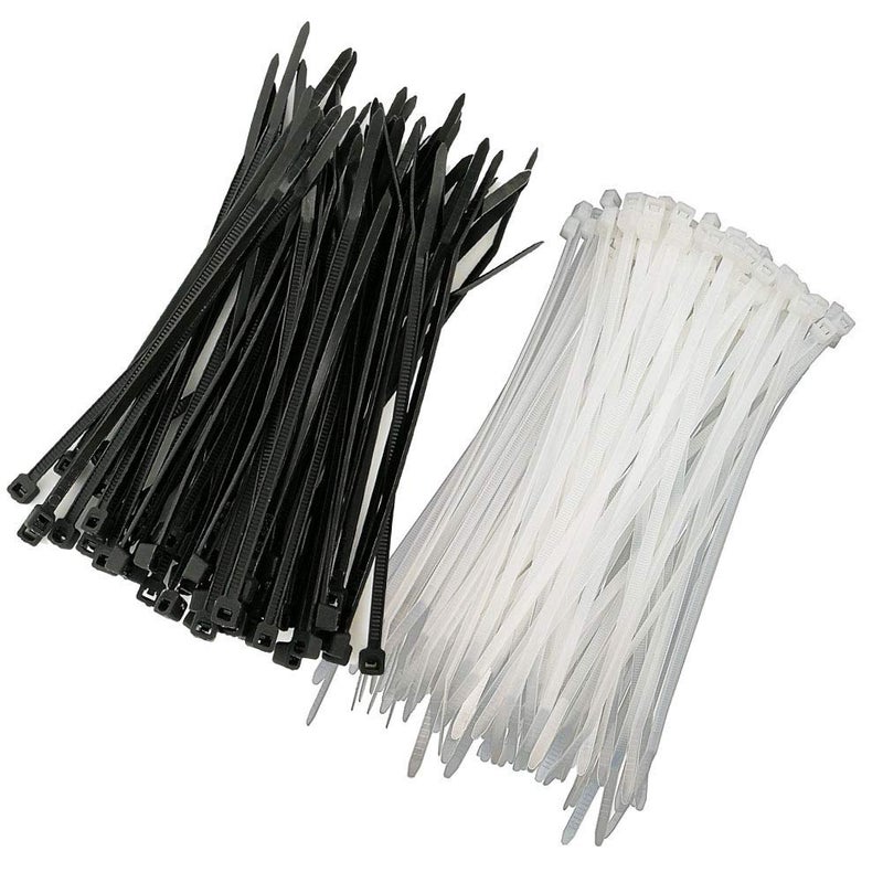 HS Narrow Zip Ties 4 Inch (600 Pack) Cable Ties in Black and White 18 Lbs Self-Locking Wire Ties Assortment for Electronics Cord Management - Image 1